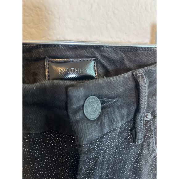 Mother | Black/White Speckled High Waisted Looker Pant | 25 - Picture 6 of 17